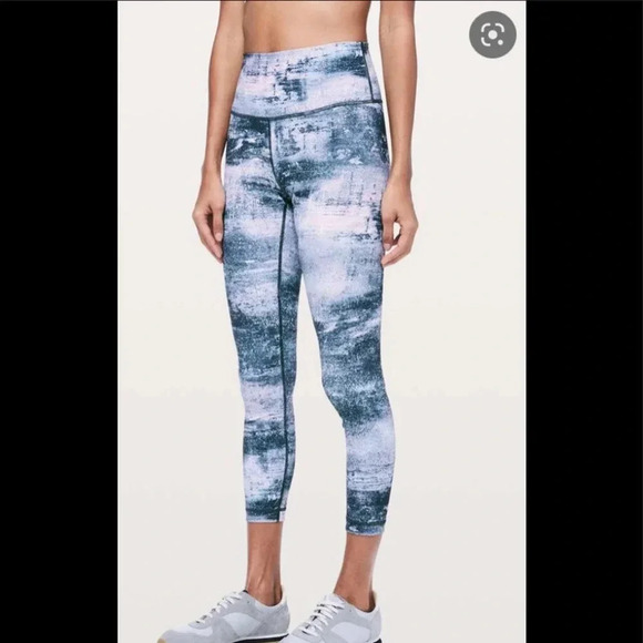 Lululemon Wunder Under High Rise Tight 25' Azurite Seashell Pink Size 8 - Picture 1 of 6